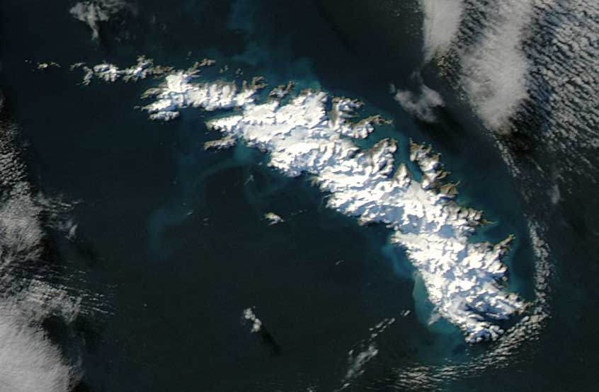 Satellite photo of South Georgia