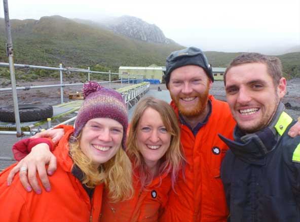 And then there were four. The winter team (l to r), Siân, Lucy, Al and Robbie. Photo Robbie Scott.